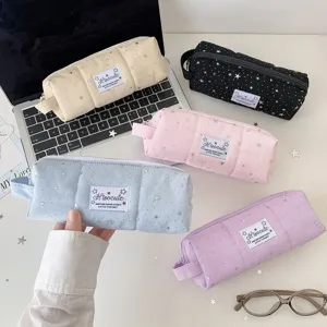 Korean style star pencil case large capacity stationery storage bag portable travel cosmetic bag