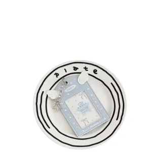 Ins style Korean leather photocard holder with angel wings and cute star pendant for 3 inch.
