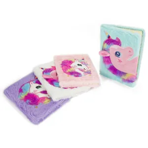 Cute plush unicorn A5 notebook fluffy diary journal student gift set writing stationery