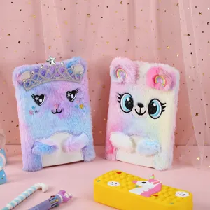 Süßes Plüsch Notizbuch Mit Tierform 3D Ohren Cartoon Katze Koala Tagebuch Soft Handbuch Schüler Schreibwaren