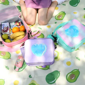 Glitter laser lunch bag cute thermal bento bag picnic bag casual shoulder bag outdoor