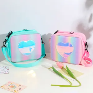 Glitter laser lunch bag colorful thermal bento bag picnic bag girl minimalist shoulder bag