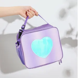 Glitter laser lunch bag, colorful insulated bento bag and picnic bag for girls and outdoor use.