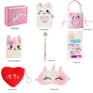 Kids Unicorn Gift Box Set Cute Plush Notebook Tote Bag Stationery Birthday Gift Main