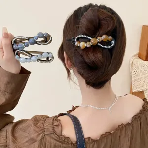 Elegante molletta per capelli con strass sfumati accessorio geometrico donna