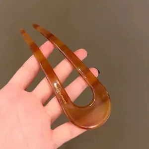 New Chinese style U-shaped hair fork for elegant buns, durable resin hairpin hair styling tool.