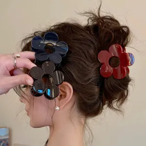 Elegante Piccola Pinza per Capelli a Fiore per Donna Fermaglio a Squalo in Plastica per Capelli Sottili Accessori per Capelli a Mezza Coda Regalo