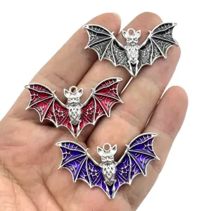 Halloween Party Zinc Alloy Bat Charms Electroplated Animal Pendant DIY Jewelry Findings For Necklace Bracelet Earrings Making