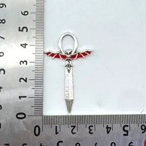 DIY alloy sword bat pendant accessory, creative gothic jewelry making charm for necklace bracelet.