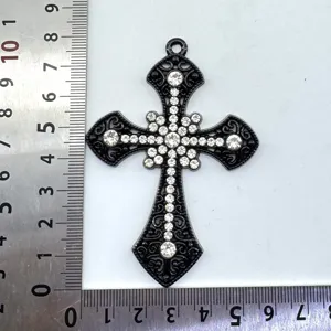 Grote legering strass kruis hanger gotische stijl diy sieraden accessoire grootte 8cm
