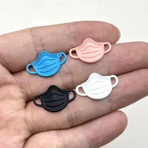 Zinc Alloy Spray Paint Mask Shape Pendants For DIY Jewelry Making Necklaces Earrings Keychains Colorful Accessories