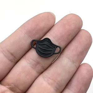 Black mask charm pendant alloy DIY jewelry accessories for necklace bracelet earrings decor
