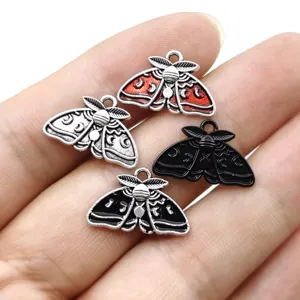 Pendentif Charme Petit Papillon de Nuit Phase de la Lune en Alliage de Zinc Gothique Vintage pour Bricolage Collier Boucle d'Oreille
