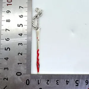 DIY Legierung Schwert Anhänger mit roter Emaille Goth Stil Schmuck Zubehör 1 Stk