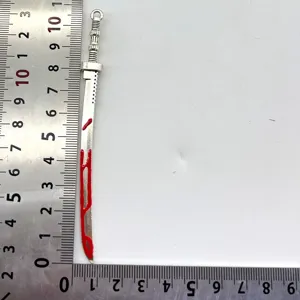 Legierung Schwert Anhänger mit rotem Bluttropfen Charme für DIY Schmuckherstellung