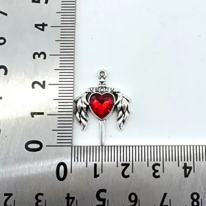 Gothischer Herz Flugel Schwert Anhanger DIY Charm fur Halskette Armband Ohrringe Zubehor