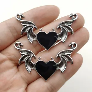 Ciondoli cuore diavolo in lega di zinco per gioielli fai da te, accessori per collane.