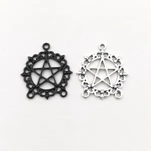 Detailansicht von vintage zinklegierung pentagramm anhänger charms für diy halskette schmuck.
