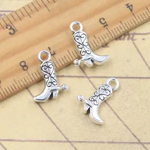Ciondoli stivali cowboy western in argento antico accessori per gioielli fai da te
