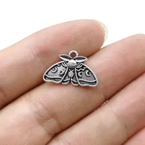 Pendentif papillon argenté vintage en alliage breloque accessoires pour bijoux DIY