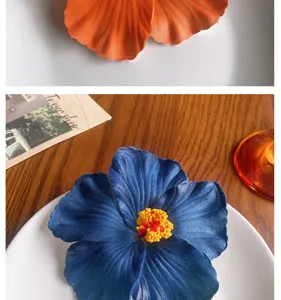 Artificial hibiscus flower hair clip Hawaiian hair accessory fabric flower pin for women