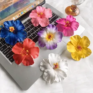 Colorful artificial hibiscus flowers hair accessories Hawaiian floral headwear main item