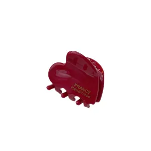 Wine red heart hair claw clip sweet retro style cute mini hair accessory for women daily wear