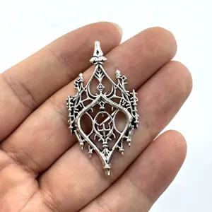 Gótico hueco castillo colgante retro punk collar vintage metal joyas para hombres mujeres regalos
