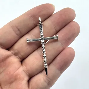 Vintage silver skull cross pendant gothic DIY alloy jewelry necklace charm cool accessory
