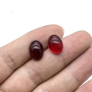 Perles de Cristal Rouge Ovales Alliage de Zinc Accessoires de Bijouterie DIY Perles de Gemme pour Fabrication Collier Bracelet