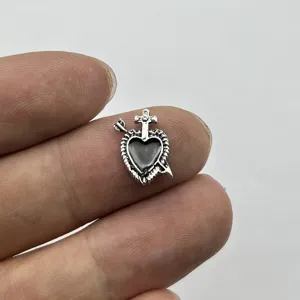 Vintage sacred heart cross nail art charm DIY gothic metallic manicure decoration item