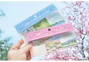 Mini notes autocollantes, design paysager pittoresque, blocs-notes mignons pour carnet et notes.