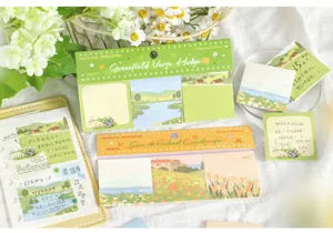 Mini notes adhésives ensemble paysage motif blocs-notes mignons papeterie pour journal