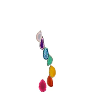Scacciapensieri con fette di agata naturale colorata per la decorazione della casa