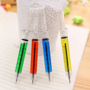 Bolígrafos de jeringa creativos 0.5mm líquido multicolor novedad escuela oficina papelería