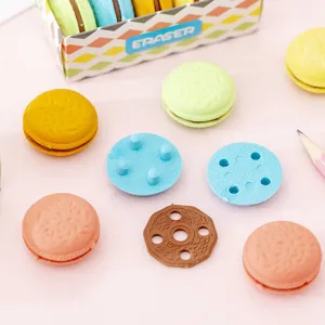 Kreatives Macaron Radiergummi Set Schulbedarf Briefpapier niedliches Puzzle Radierer