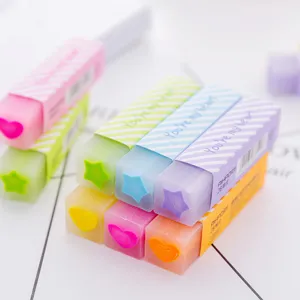 Kreativer 2B Radiergummi Süßer Langer Streifen Herz Farbiger Radierer Schüler Malen Schreiben Bleistift Radiergummi TPR Schreibwaren
