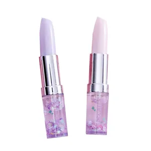 Creative lipstick gel pen with glitter quicksand, cute pastel pink purple student pen 0.5mm.