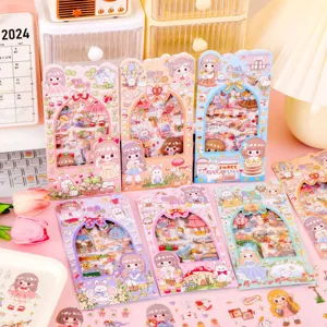 Pegatinas decorativas de dibujos animados impermeables estilo campestre para diario