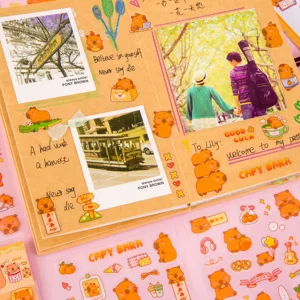 Creative cute capybara waterproof stickers student stationery journal DIY decorative decal
