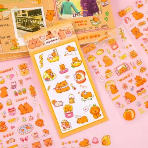 Cute capybara waterproof stickers set for journal DIY decoration student stationery supplies