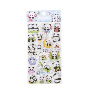 Cute panda stickers waterproof transparent stationery decorative stickers for journaling DIY.
