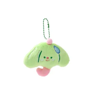 Süßer grüner Plüsch Schlüsselanhänger mit Kette, weicher Cartoon Taschenanhänger Geschenk.