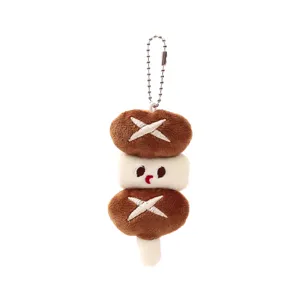 Pendentif peluche brochette barbecue simulation créatif mignon nourriture porte-clés sac à dos