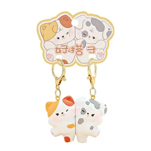 Simpatico Portachiavi Magnetico Con Animali da Cartone Animato Ciondolo in Resina Metallo per Coppie Amici Ciondolo per Borsa Regalo Creativo