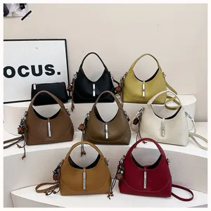 Stylish women hobo dumpling shoulder bag multi-color casual crossbody handbag set.