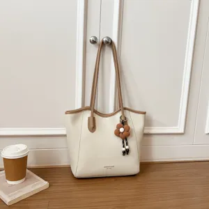 Große kapazität beiges tote bag damen herbst vielseitige pendler schultertasche tasche