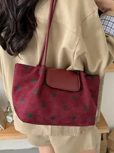 Τσάντα Ώμου με Πουά Γυναικεία Casual Tote Τσάντα Ευέλικτη για Εργασία Φθινόπωρο Νέα