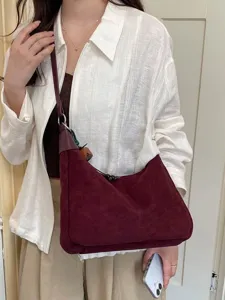 Sac a main epaule sous bras daim retro femme automne chic decontracté sac bandouliere