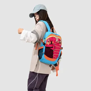 Large capacity colorful outdoor backpack with multi-pockets and drawstring design.